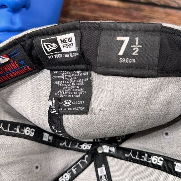 New Era 59Fifty Florida Marlins Heather Grey Fitted sz7.5 - Picture 7 of 7